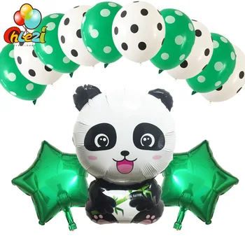 13pcs Panda Folie Balloner Fødselsdag Part Dekorationer Dyr, Børn, Oppusteligt Legetøj 18inch stjernede helium-ballon Dot latex Globos