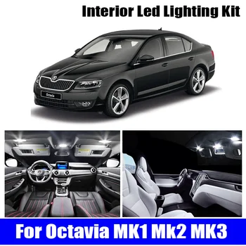 18X Canbus Bil-LED-Lampe Indvendige Dome Kort Lys Pære Kit til for Skoda Octavia 1 2 3 MK1 MK2 MK3 Sedan Combi 1996+