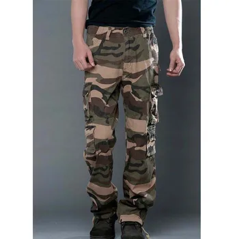 2019 mænd camouflage fritids bukser arbejdskraft arbejde overalls unge mode mere lomme bukser