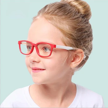 2020 Børns Studerende Silikone Briller Ramme, Fashion Square Nærsynethed Anti-Blå Briller Ramme for Dreng og Pige TR90 F0227