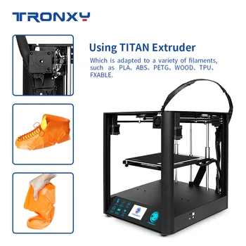 2020 Nyeste 3D-printer Kits Struktur Tronxy D01 Industrielle lineær styreskinne Tavs Bundkort Design Titan Ekstruder 3d-print