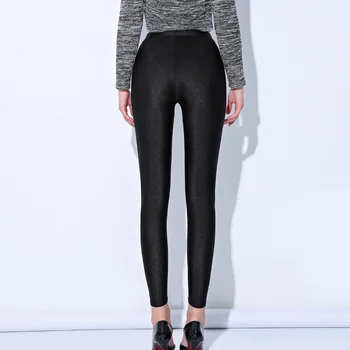 2020 Passer 150kg fat MM plus size kvinder efteråret sort høj talje nylon leggings bukser høj elastisk stretch materiale XL-5XL K1011S