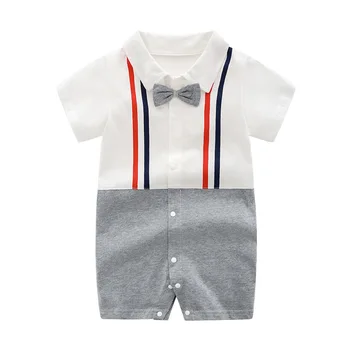 2020 Sommer Baby Sparkedragt 0-18M Nyfødte Korte Ærmer Bomuld Baby Boy Tøj One-Piece Jumpsuit Drenge Baby Tøj