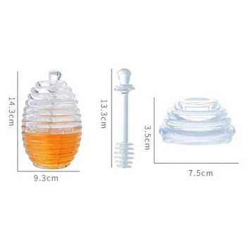 265ml Krystal Glas Honning Krukker varmeandigt borosilikatglas Honning Beholder Med Låg Husstand Køkken Sauce Opbevaring Flaske