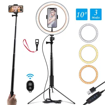 26cm Runde Ring Lampe Stativ Til Foto-Studio Make-Up Video Lys Til Fotografering Youtube Selfie Tabel LED-kransen Lampe