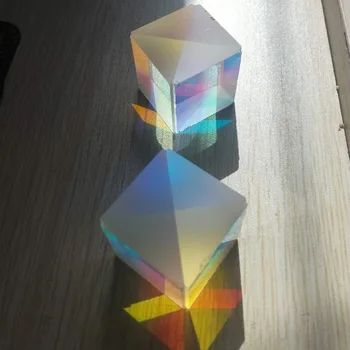 2STK 2.6x2.6x2.6cm Pædagogiske Optisk Glas Prisme Defekt på Tværs af Dichroic X-Cube Prism RGB-Combiner Dekoration Glas Prismer