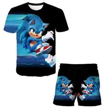 3D Print Drenge Passer til T-shirts Sonic the Hedgehog Børn Indstillet Sonic Piger Pels Kostume Børn Summer Set cool Baby Boy Tøj