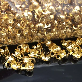 50stk/masse Guld-Tone Farve Calottes Ende Presninger Perler Tips 8x4mm 316L rustfrit stål smykker at finde