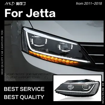 AKD Bil Styling Hoved Lampe til VW Jetta Mk6 LED Forlygte 2011-2018 R8 Design Lygter, Kørelys Hid Bi-Xenon Auto Tilbehør