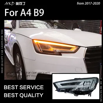 AKD Bil Styling til A4 B9 Forlygter 2017-2020 A4L RS4 Kørelys KØRELYS Hid Lygte LED-projektorens Linse Høj Lav Beam Tilbehør