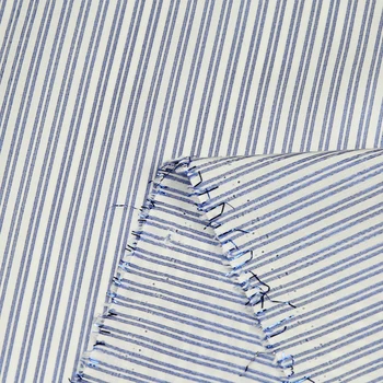 Blå og hvid stribe design silke og bomuld og polyester blandet stof 150cm bredde,SCT477