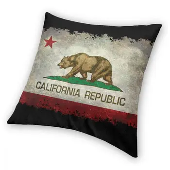 Californien Republik Bear Flag Smide Pude Dække Polyester Puder til Sofa Awesome pudebetræk