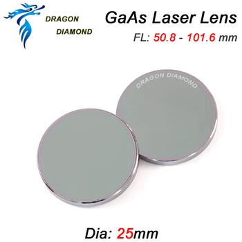 DRAGON DIAMANT GaAs Fokus Linse Laser Gravør Dia. 25mm FL 50,8 mm 63,5 mm 101.6 mm For CO2-Laser Gravering Blanding skæremaskine