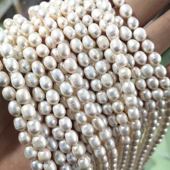 Engros A og AA Hvid Naturlige Ris Form ferskvandsperle Perler Til Smykker at Gøre DIY Armbånd Halskæde 4 6 8mm