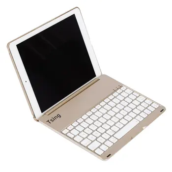 For iPad Air 2 Bluetooth-Baggrundsbelyst Tastatur Sag