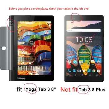 For Lenovo Yoga Fanen 3 850F Tablet Cover Tilfældet for Lenovo Yoga Fanen 3 8.0 YT3-850F YT3-850/L Flip Stå PU Læder taske Capa Glas