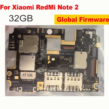Global Frimware Bundkort For Xiaomi Redmi Note 2 32GB Note2 Bundkort Låst op Med Chips Kredsløb Flex Kabel med google