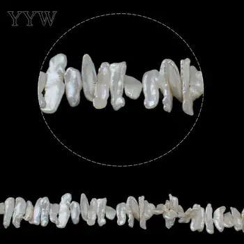 Kulturperler Biwa ferskvandsperle Perler naturlige hvidt 7-23mm Ca 0,8 mm Sælges Ca 15.3 Inch Strand