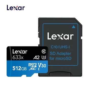 Lexar Micro SD-TF Kort 32GB/64GB/128GB/256GB/512GB 633X 95mb/s SDHC Hukommelseskort SDXC MINI TF Card Reader Uhs-1 For Drone Gopro Sport