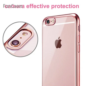 Luksus Silikone Case til iPhone 6 6s 7 8 Plus X Gennemsigtig Belægning Cover for iPhone 5s SE 5 Soft TPU taske til iPhone 5 7 8 6s X
