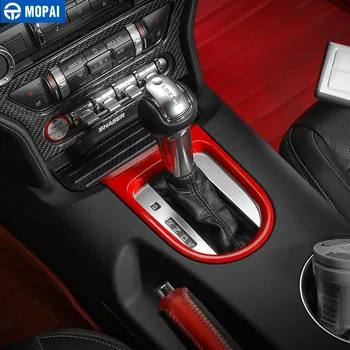 MOPAI Interiør Lister for Ford Mustang Gear Shift Panel Håndtere Dekoration Cover Sticker til Ford Mustang+ Tilbehør
