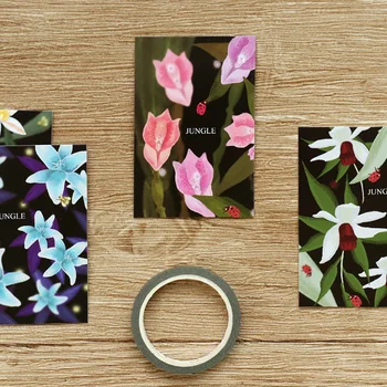 Multi-bruger 5.2*8cm 54pcs Mini-Card blomst Blomstrer i nat print DIY Scrapbooking kort fest invitation-kort, gave kort besked