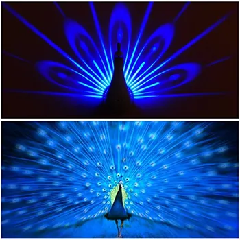Nat Lys Projektor, 7 Farve Skiftende LED Peacock væglampe med Smart Touch Fjernbetjening Hjem Dekorative 3D-Væg Lampe