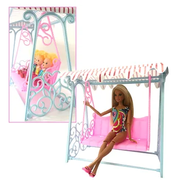 NK Et Sæt Dukke Tilbehør Prinsesse Søde Haven Swing Til barbie Dukke møbler Kurhn Dukke play house legetøj til børn DZ