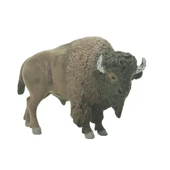 Original Ægte Wild Life Zoo Animal Model Amerikansk Bison Tal Collectible Figur Børn Pædagogiske Dreng Legetøj, Som Børn Gave