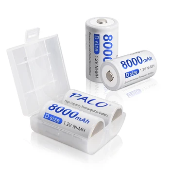 Palo 1-12pcs D Size Genopladeligt Batteri Type D 1,2 V 8000mAh NI-MH Genopladelige Ni-Mh Høj Kapacitet Nuværende Batterier til Gas Komfur