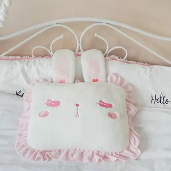 Pink Kanin Firkantet pude Med Søde Bunny Ører Lolita blonder pude Prinsesse Girl Room Bed Indretning Sove Pude Fødselsdag gave