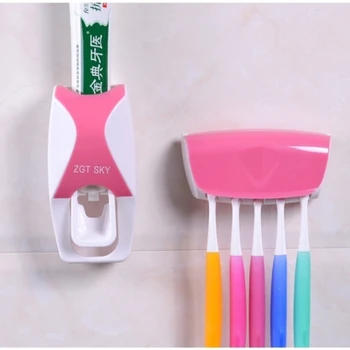 Praktisk tandbørsteholder Multi-funktion Spare Plads Tandbørste Tandpasta Badeværelse Tilbehør, der er Holdbare Tandpasta Dispenser