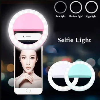 Rovtop LED Selfie Ring Lys Supplerende Belysning Nat, Mørke Selfie Styrke Fyld Lys For Telefoner