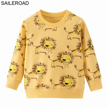 SAILEROAD Løve Print Foråret 2020 Drenge Mærke Tøj til Børn Hættetrøjer & Sweatshirts Dreng Bomuld Dyr Mønster Børn sweatshirts