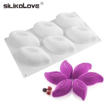 SILIKOLOVE 3d Blomster, Figurer Mousse Kage form for Udsmykning Silikone Forme til Mousse,en 6 Hullers,Ikke holde sig,FDA Sikker