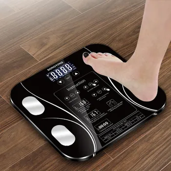 Smart Body Fat Skala Smart Trådløs Digital Badeværelse Vægten Kropssammensætning Analyzer Med Smartphone-App ' En Bluetooth -