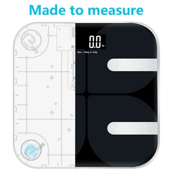 Smart Digital Skala kropsfedt Vægt Balance Bluetooth-Gulvtæppe Skala Elektronisk LCD-Badeværelse Vægt Skalaer Connect APP, Android, IOS