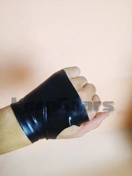 Sort Sexet Naturlig Latex Fingerløse Handsker Kvindelige Mode Handsker
