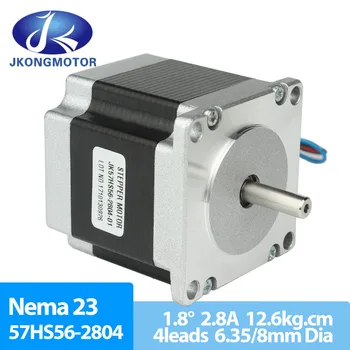 Stepmotor 57x56mm D=8mm / 6,35 mm NEMA23 4 ledninger 2.8 En stepmotor NEMA 23 for CNC-Gravering med fræser 3D-Printer