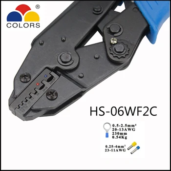 Stik af HS-06WF2C,HS-05H,HS-04WFL,HS-03BC ratchet crimpning Terminal tang europæisk stil isoleret tyller længde 230mm