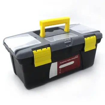 Store Bærbare Plastik Hardware Værktøjskasse Husstand Multifunktion Vedligeholdelse Værktøjskasse Bil opbevaringsboks Anti-fald Box Værktøj Sag