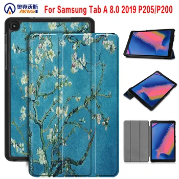 Tablet etui til Samsung Galaxy Tab et 8,0 SM P200 P205 Dække Funda for Galaxy TAB A8 2019 P200 Beskyttende skal Capa