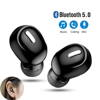 Trådløs Bluetooth-5.0 Headset Mini Ultra-Små In-ear-Sport med Mic Ørepropper Huawei Xiaomi Apple Android Stealth-Universal