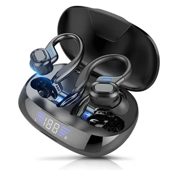 TWS Bluetooth Hovedtelefoner Med Mikrofoner Sport Ear Hook-LED Display-Trådløse Hovedtelefoner HiFi Stereo Øretelefoner Vandtæt Headsets