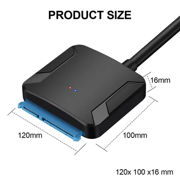 USB 3.0 og Sata Adapter Omformer Kabel-USB3.0 Harddisken Kabler Converter for 2,5/3,5-Tommers SSD HDD
