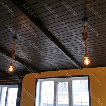 Vintage Retro Hamp Reb Lampe Vedhæng Lys hanglamp lamparas de techo colgante moderna Hængende Industrielle indretning Led-Lampe Moderne