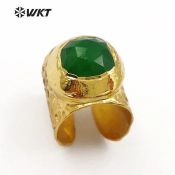 WT-R301 Multi Farve, Runde Sten Med Guld Dyppet Justerbar Ring Kvinder Elegante Smykker Ring