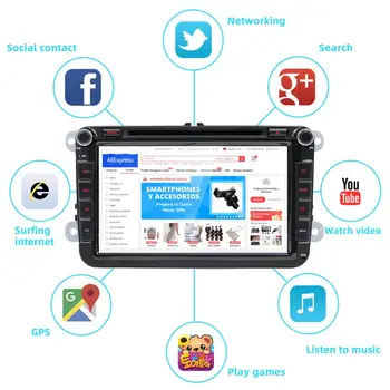2din Android 10 4 core-Car Multimedia-For Volkswagen, Skoda/Seat/Passat/b7/POLO/GOLF5 6/Caddy/Yeti/Touran/Lavida/Tiguan bil GPS