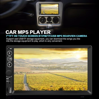 Touch-Skærm HD-Multimedia-Afspillere Dobbelt 2 DIN Bil Radio 7 tommer Skærm, Bluetooth, AUX-Auto Stereo Head Unit