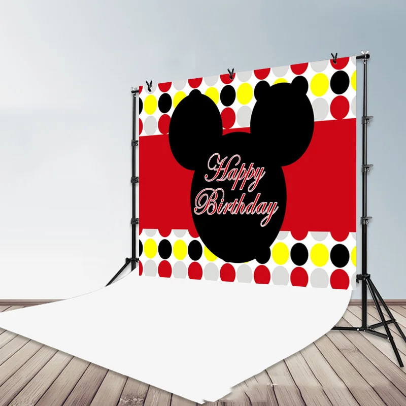 Redaktør Bryggeri Cataract Disney Mickey Mouse Børn Happy Birthday Party Dekoration Baggrund Kids Tema  Jul Hallows Part Forsyninger Gaver for / Event & Fest \ www.45870326.dk